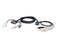 ATEN 2L-7DX2U Câble KVM VGA vers DVI 1,8m, Noir, 1,8 m