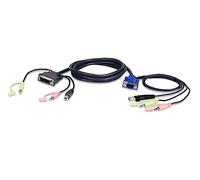 ATEN VGA USB to DVI KVM Cable 3m - 3 m - USB - VGA - Noir - Bleu - Vert - Rose - DVI - Mâle