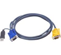 Aten 2L5206UP, noir, HD-15, USB A, SPHD-15, VGA