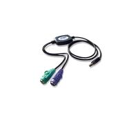 ATEN Adaptateur PS/2 vers USB UC10KM-AT, câble 0.9m, connecteurs 2x Mini-DIN 6-p Mâle vers USB-A Femelle, compatible Windows, macOS, Linux