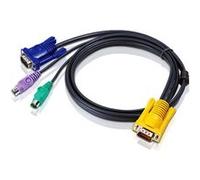 ATEN - Câble clavier / vidéo / souris (KVM) - 15 pin D-Sub (DB-15) (M) pour PS/2, HD-15 (VGA) (M) - 3 m - pour KVM on the NET CS1708, CS1716; MasterView ACS-1208, ACS-1216; Slideaway ACS1208, ACS1216 
