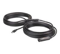 ATEN Câble d'extension USB 3.2 Gen1 15 m - Câble USB de transfert de données pour ordinateur - Première extrémité : 1 USB type A mâle - Deuxième extrémité : 1 USB type A femelle - 5 Gbit/s - Câble d'extension - Noir - 1 paquet