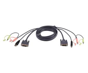 ATEN Câble KVM DVI-D USB Dual Link 3m - 3 m - DVI-D - Noir - DVI-D - USB A - 2 x 3.5mm - DVI-D - USB B - 2 x 3.5mm - Mâle