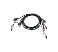 ATEN Câble KVM HDMI USB 1.8m avec Audio (2L-7D02UH) - Connecteurs HDMI & USB A/B Mâle - Longueur 1.8m - Noir - Poids 241g