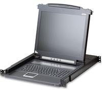 ATEN CL1000M UK Single Rail 17"-LCD-Konsole, 19" 1HE, UK-Layout (PS/2-USB, VGA)