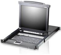 Aten CL5708M-ATA-GG CL5708M Commutateur KVMP 8x avec écran 17", USB, PS/2, montage en rack 19 pouces, DE-Layout