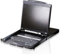 Aten CL5816N CL5816N Commutateur KVMP 16x, console slideaway avec écran 19", VGA, USB, PS/2, montage en rack 19 pouces, DE-Layout