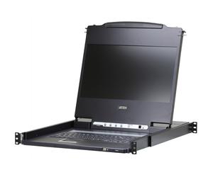 Aten CL6700MW-ATA-DNG USB DVI WideScreen Full HD 17.3" LCD Console with USB Peripheral Support and avec clavier scandinave