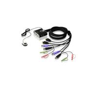 ATEN Commutateur KVM 2 ports HDMI/Audio USB 2.0 CS692-AT Résolution WUXGA 1920x1200, ports console USB-A, audio 3.5mm, scan 3/5/10/20s.