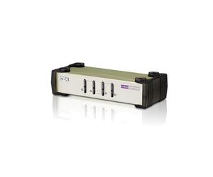 ATEN Commutateur KVM CS84U-AT 4 Ports VGA USB PS/2, Résolution 2048x1536, DynaSync, USB 2.0, Alimentation 5V, Boîtier Métal, 2 Câbles KVM inclus