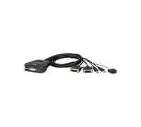 ATEN Commutateur KVM DVI USB 2 Ports CS22D-AT, Résolution WUXGA 1920x1200 60Hz, Ports Console DVI-D USB A Mini-USB B, Alimentation 5V DC
