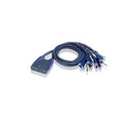 ATEN Commutateur KVM USB CS64US-AT 4 Ports VGA 2048x1536 Audio 3.5mm Câbles 0.9m/1.2m USB 2.0 Hub Intégré, Alimentation 5V