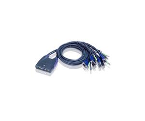 ATEN Commutateur KVM USB CS64US-AT 4 Ports VGA 2048x1536 Audio 3.5mm Câbles 0.9m/1.2m USB 2.0 Hub Intégré, Alimentation 5V