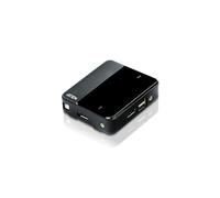ATEN Commutateur KVM USB DisplayPort 2 ports CS782DP-AT - Résolution 4K Ultra HD 60Hz - Ports Console USB A/DisplayPort/Audio 3.5mm - Câbles inclus