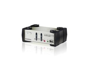 ATEN Commutateur KVMP™ CS1732B-AT-G 2 ports VGA, USB/PS/2, Audio, Concentrateur USB 2.0, Résolution 2048x1536, OSD, Câbles KVM inclus