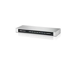 ATEN Commutateur Matriciel HDMI 8 Ports VS0801H-AT-G 1920x1200 60Hz HDCP 1.4 RS-232, Compatibilité 3D, Télécommande IR, Métal Noir/Argent