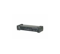 ATEN Commutateur KVMP CS1924M – 4 ports USB 3.0, DisplayPort 4K MST, câbles inclus, noir