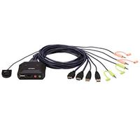 Aten CS22H 2-Port USB 4K HDMI Cable KVM Switch with Remote Port Selector