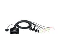 ATEN CS22H commutateur écran, Clavier et Souris Noir - CS22H-AT