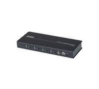 ATEN CS724KM-AT : Commutateur KM USB 4 Ports, Console USB/Audio 3.5mm/RJ45, USB 2.0 Hub, Connexion en Guirlande, Boîtier Métal/Plastique, 200x80.6x25mm