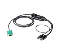 ATEN CV190 - Câble clavier / vidéo / souris (KVM) - SPHD 15 broches (M) pour USB, DisplayPort (M) - 1.8 m - vis moletées