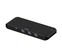 ATEN Essentials US4324 Commutateur de partage 2 x 4 USB 3.2 Gen 1, partage de 4 périphériques USB entre deux ordinateurs, 5 Gbit/s, commutateur rapide, compact, sélecteur de port à distance, Windows