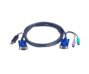 ATEN Intelligent KVM Cable 2L-5503UP - Câble clavier/vidéo/souris/USB - USB, HD-15 (M) pour PS/2, HD-15 - 3 m