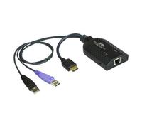 ATEN KA7168 HDMI USB Virtual Media KVM Adapter Cable with Smart Card Reader (CPU Module) - Rallonge écran-clavier-souris/audio/USB - pour ATEN CN9850; KVM over IP KN1132VB