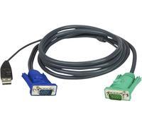 Aten KVM Adaptateur [1x VGA mâle - 1x VGA mâle, USB 2.0 type A mâle] 1.20 m noir