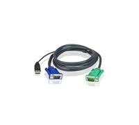 ATEN Micro-Lite 2L-5205U - Câble clavier / vidéo / souris (KVM) - USB, HD-15 (VGA) (M) pour 15 pin D-Sub (DB-15) (F) - pour KVM on the NET CS1708,