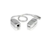 ATEN UCE60-AT : Extension USB 2.0 Cat 5/5e/6, Portée 60m, Émetteur/Récepteur (RJ-45), 2 Ports USB 2.0, Alimentation via USB, Gris, 63x31x21.9mm