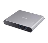 ATEN Commutateur de station d'accueil 2 ports USB-C Gen 1 avec transfert de l'alimentation