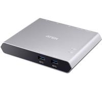 ATEN Commutateur de station d'accueil 2 ports USB-C Gen 1 avec transfert de l'alimentation
