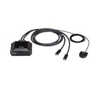 ATEN US3312 - Commutateur écran-clavier-souris/audio/USB - câble 4K, DisplayPort, USB-C, avec sélecteur de port à distance - 2 x USB 3.2 Gen 1 - 1
