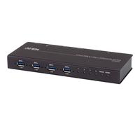 ATEN US3344I - Commutateur de partage des périphériques USB - 4 x USB 3.2 Gen 1 - de bureau, Montable sur rack