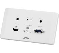 Aten VE2812AEUT VE2812AEUT Émetteur HDMI & VGA HDBaseT avec plaque murale EU PoH 4K à 100m, HDBaseT classe A