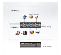 ATEN VS0104 VGA Video Splitter, 450MHz, audio, RS232, 4x
