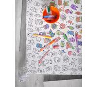 atenas home textile Nappe pour enfant avec motifs de monstres à colorier avec marqueurs inclus. Chemin de table 50 x 140 cm