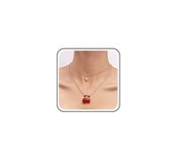 Atentuyi Boho Collier Petit Coeur Superposé Or Rouge Cerise Pendentif Mince Collier Dainty Tiny Love Drop Collier Simple Choker Chaîne Délicate Court Mignon Bijoux Minimalistes Pour Femmes