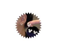 Atentuyi Boucles d'oreilles à tige en forme d'ours plaqué or - Délicates, minuscules, mignonnes, strass, cristal, zircone, minimaliste, simples boucles d'oreilles pour femme