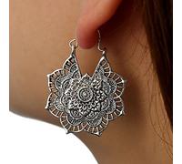 Atentuyi Boucles D'oreilles Fleur Mandala Boucles D'oreilles Gitanes Boucles D'oreilles Tribales Boucles D'oreilles Vintage Boucles D'oreilles Fleurs Pendantes Boucles Pour Femmes Et Filles