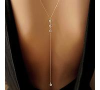 Atentuyi Collier De Fond En Cristal Chaîne Or Long Cz Pendentif Y Collier Strass Collier De Fond Mariage Nuptial Collier Lariat Chaîne De Corps Bikini Boho Bijoux De Corps Pour Femmes Et Filles