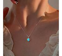 Atentuyi Collier Pendentif Coeur Opale Collier Coeur Cristal Argent Collier Tour De Cou Coeur Coeur Pierre De Lune Collier Boite Chaine Collier Pierre De Naissance Bijoux Pour Femmes Et Adolescentes