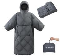 ATEPA Légère Couverture De Camping Multifonctionnelle avec Capuche, Imperméable Et Coupe-Vent, Poncho De Plein Air Portable avec Poches, Idéale pour Les Voyages 145x115 Cm, 0,65 Kg