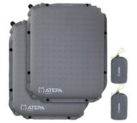 ATEPA Lot De 2 Coussins De Siège Gonflables Auto-Gonflants en Mousse avec Bouton D’Attache, Coussins D’Assise Gonflables pour Voyage, Avion, Stade, Camping, Randonnée, Bateau, Concert - Gris