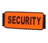 ATEQ Uniforme Brassard de Sécurité Orange Haute Visibilité - Brassard Élastique avec Inscription SÉCURITÉ en Noir - Fermeture Scratch Ajustable 50 cm - Accessoire Sécurité Privée et Événementiel