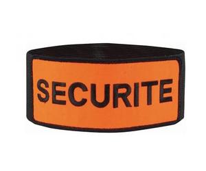 ATEQ UNIFORME Brassard Sécurité Orange - Haute Visibilité 50 cm - Brassard Sécurité Ajustable avec Scratch - Polyester Résistant pour Agents de Sécurité Privée et Police