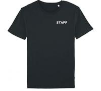 ATEQ Uniforme T Shirt Noir Staff en Coton - Tee Shirt Respirant avec Impression Staff Haute Visibilité pour Événementiel, Travail, Sécurité Et Organisation