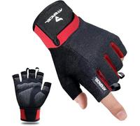 ATERCEL Gants d'entraînement pour homme et femme, gants d'exercice pour l'haltérophilie, le cyclisme, la gym, l'entraînement, respirants et ajustés (rouge, M)