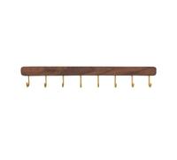 ATEUXOL Barre de Cuisine Murale Crochets de cuisine anti-perforation, support à cuillères en noyer noir, étagères rangement multifonctions, accès pratique aux supports muraux(Model B-45cm)